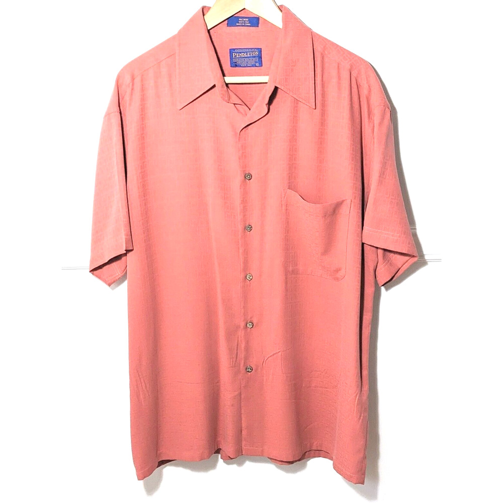 Pendleton Silk Shirt Short Sleeve Button Up